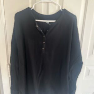 Aerie offline Xl waffle long sleeve black henley